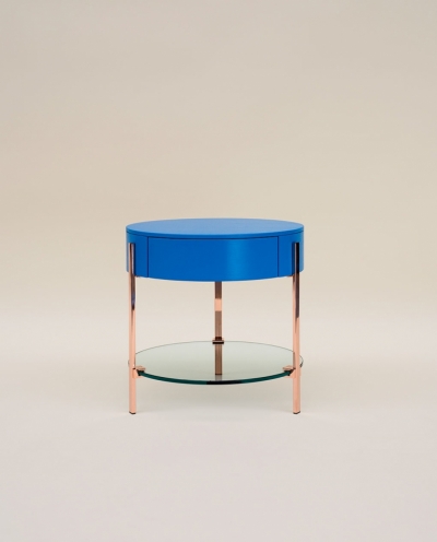 Ghyczy T79 Copper Blue Side Table With Drawer
